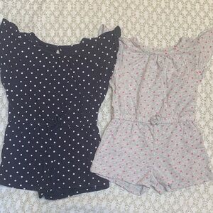 Polka Dot Romper Set 3T Old Navy Blue and Gray